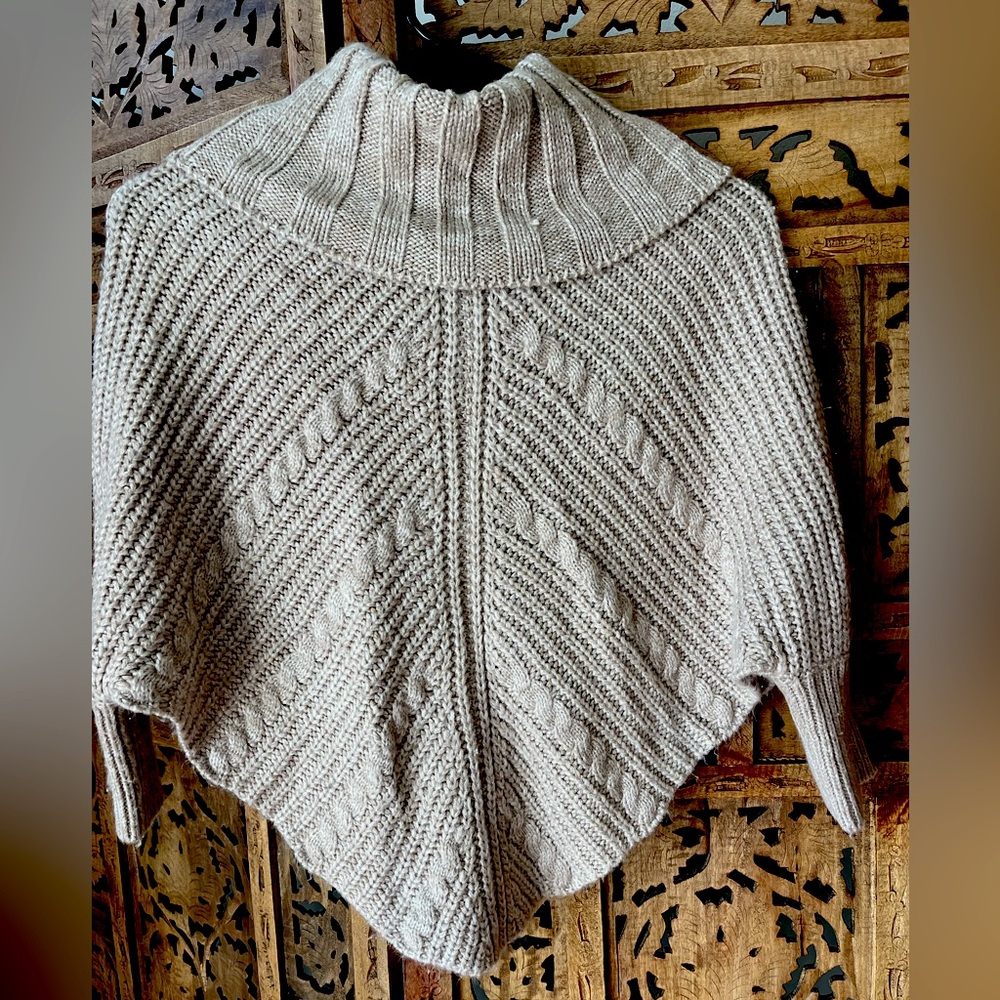 Children’s Tan Sweater Shaw / Poncho